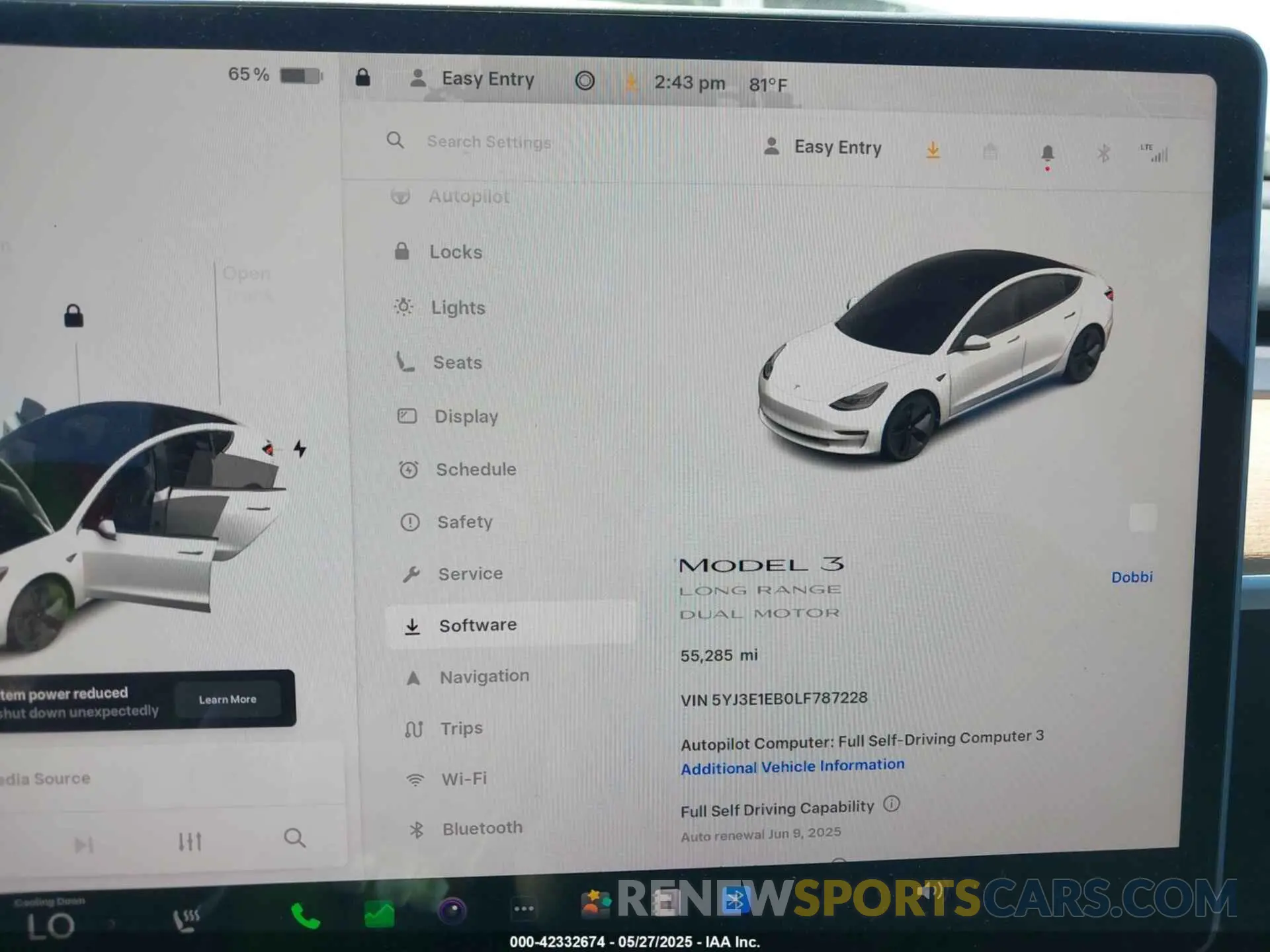 7 Photograph of a damaged car 5YJ3E1EB0LF787228 TESLA MODEL 3 2020