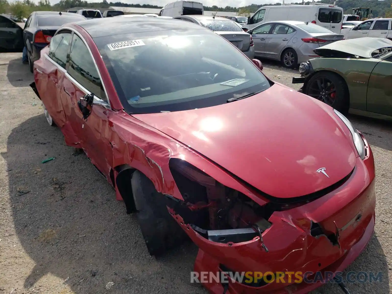 1 Photograph of a damaged car 5YJ3E1EB1LF465097 TESLA MODEL 3 2020