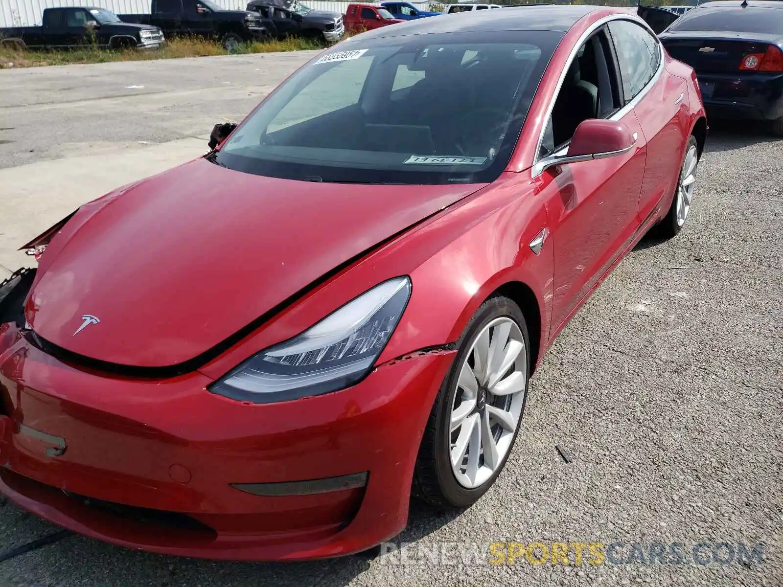 2 Photograph of a damaged car 5YJ3E1EB1LF465097 TESLA MODEL 3 2020