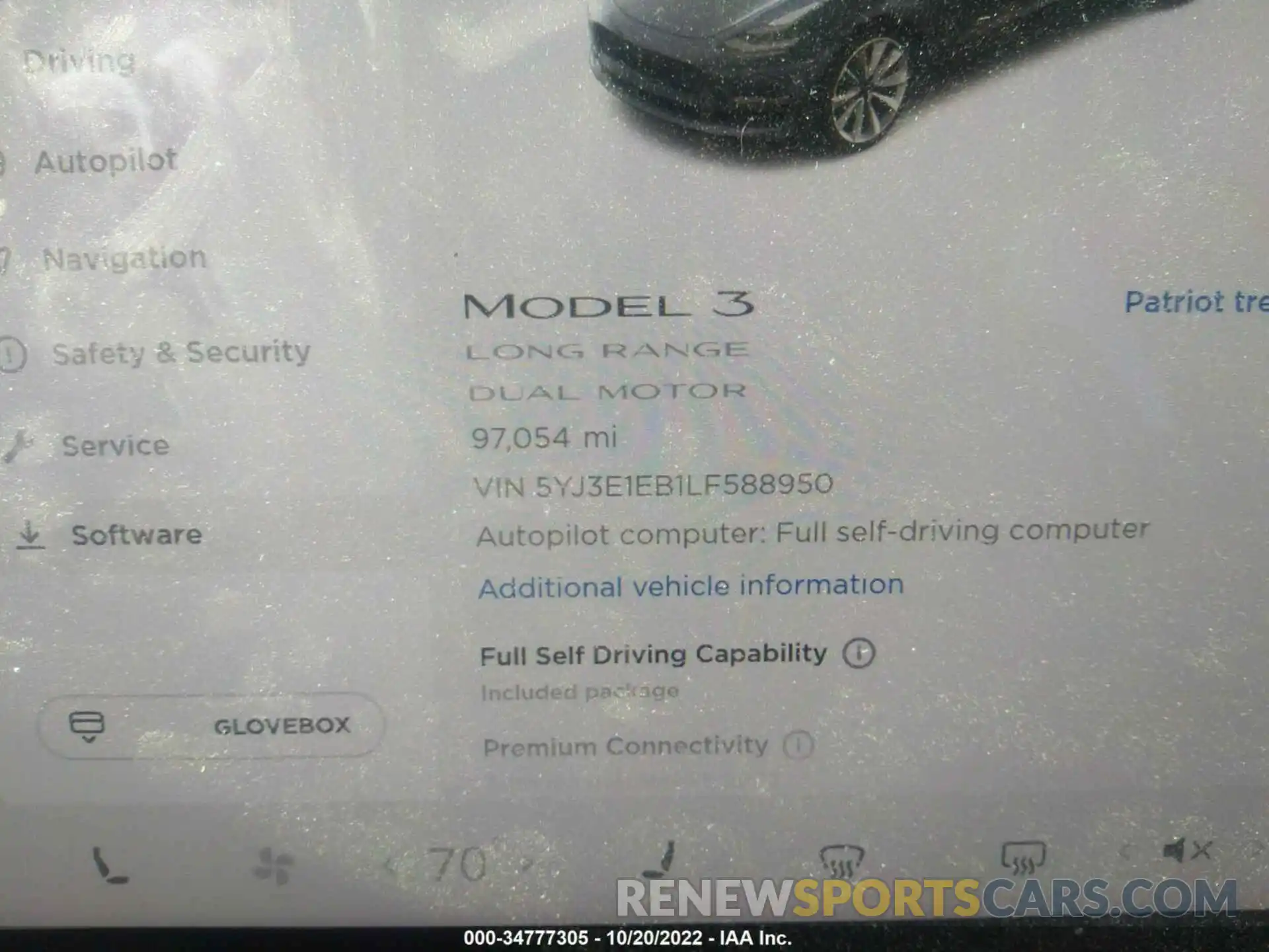 7 Photograph of a damaged car 5YJ3E1EB1LF588950 TESLA MODEL 3 2020