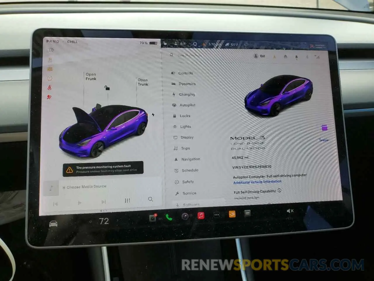 9 Photograph of a damaged car 5YJ3E1EB1LF616830 TESLA MODEL 3 2020