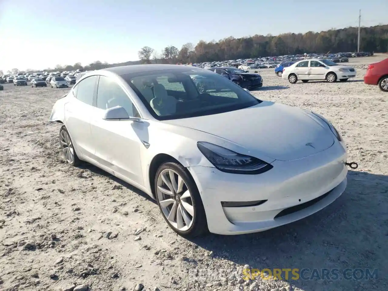 1 Photograph of a damaged car 5YJ3E1EB1LF622966 TESLA MODEL 3 2020