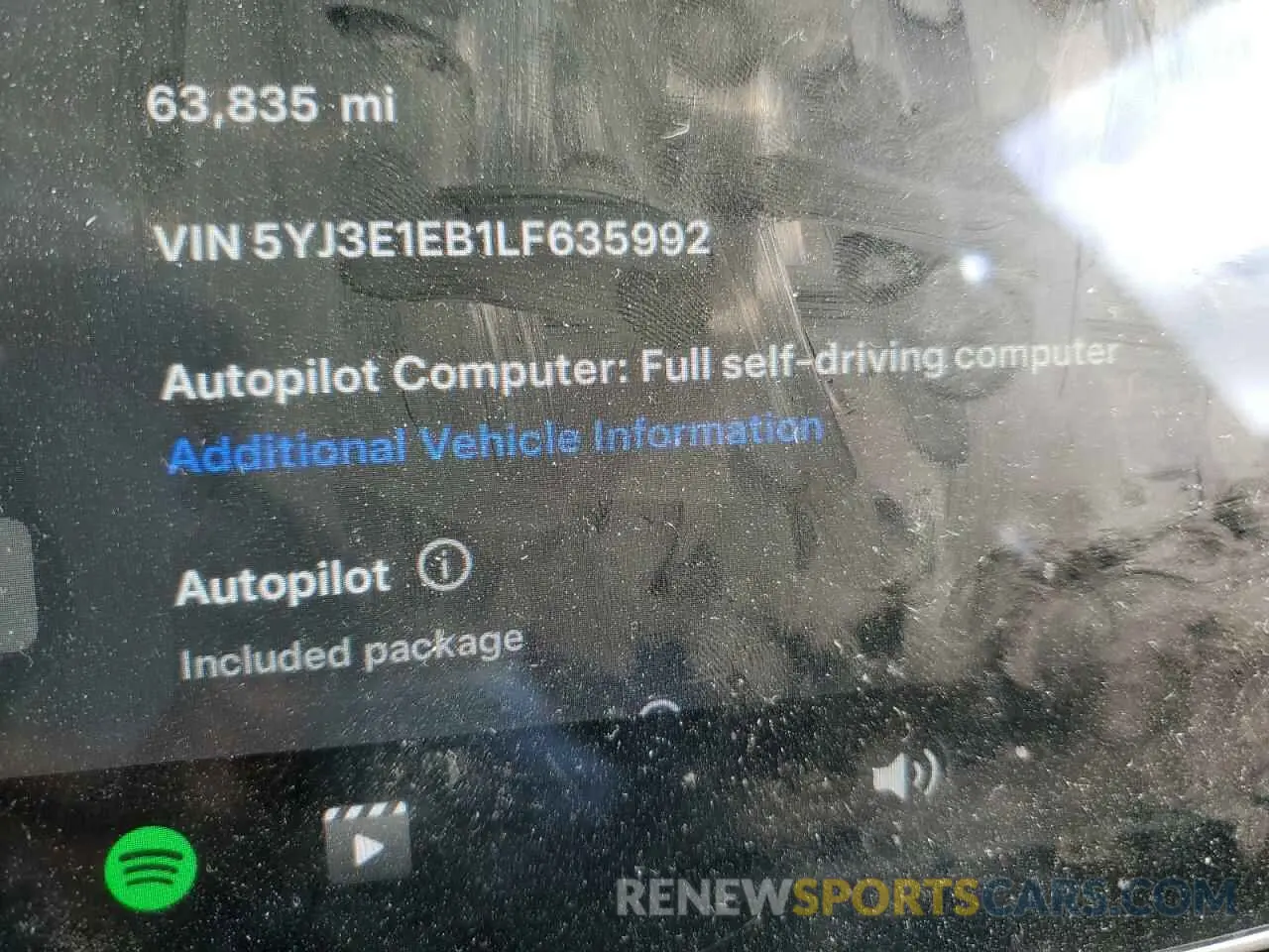 12 Photograph of a damaged car 5YJ3E1EB1LF635992 TESLA MODEL 3 2020