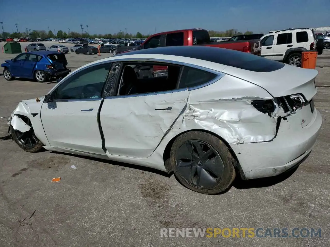 2 Photograph of a damaged car 5YJ3E1EB1LF665543 TESLA MODEL 3 2020