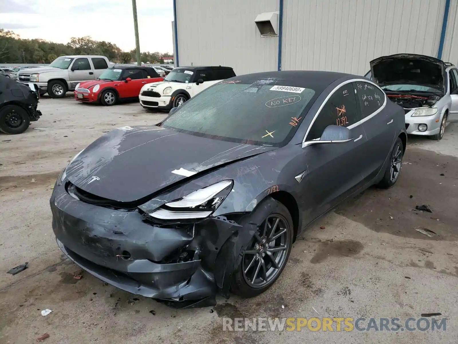 2 Photograph of a damaged car 5YJ3E1EB1LF735011 TESLA MODEL 3 2020