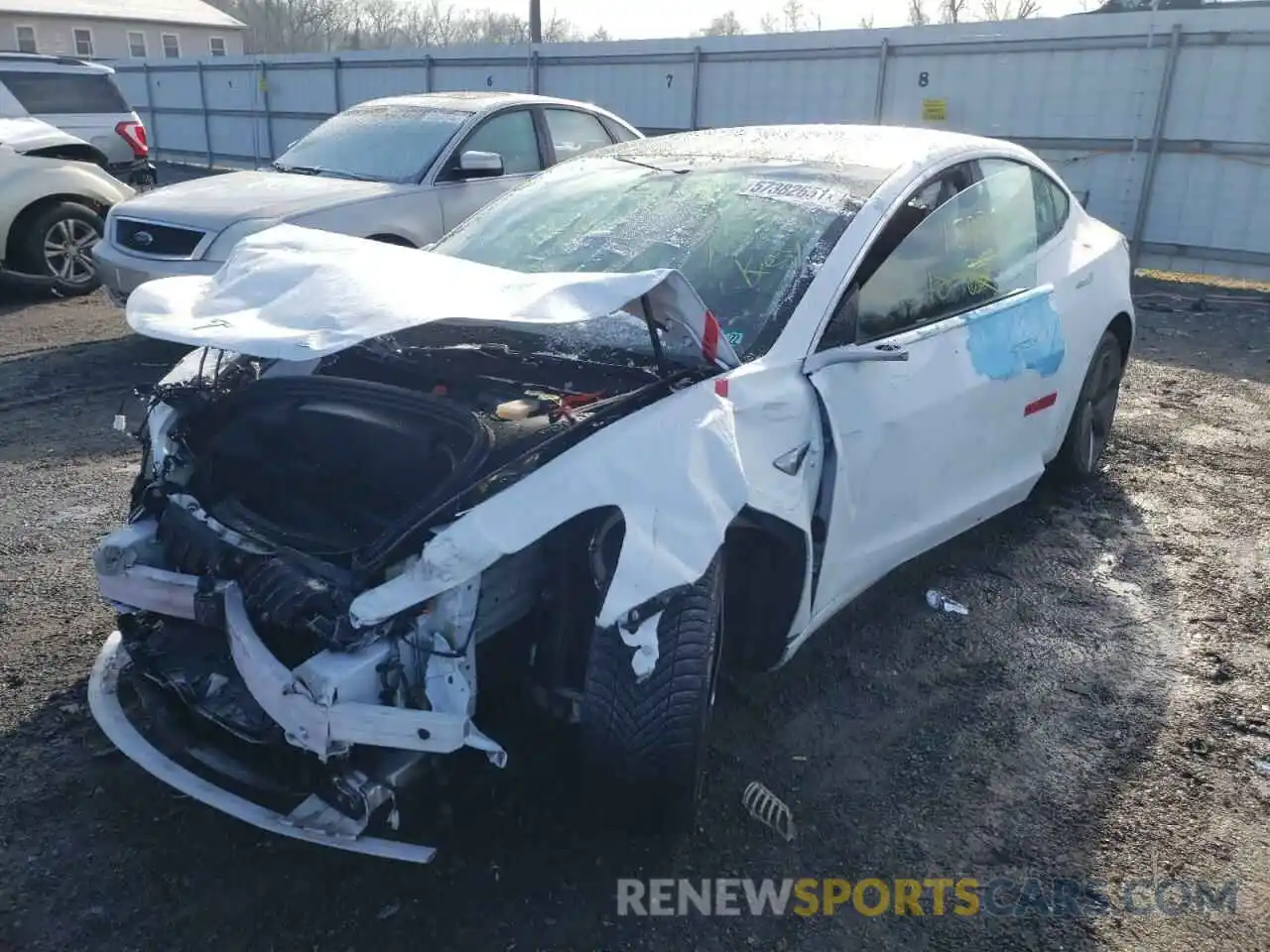 2 Photograph of a damaged car 5YJ3E1EB1LF735364 TESLA MODEL 3 2020