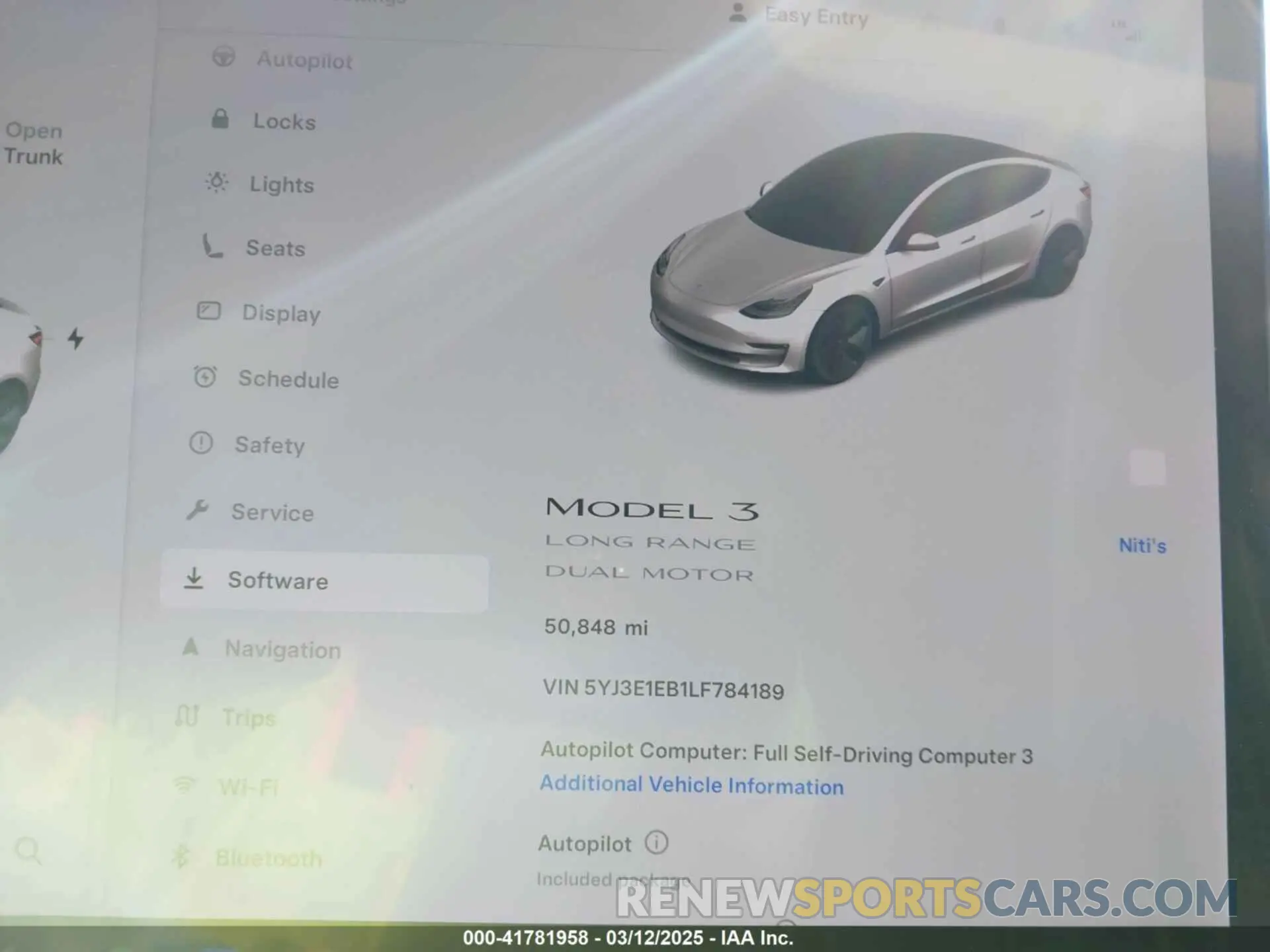 10 Photograph of a damaged car 5YJ3E1EB1LF784189 TESLA MODEL 3 2020