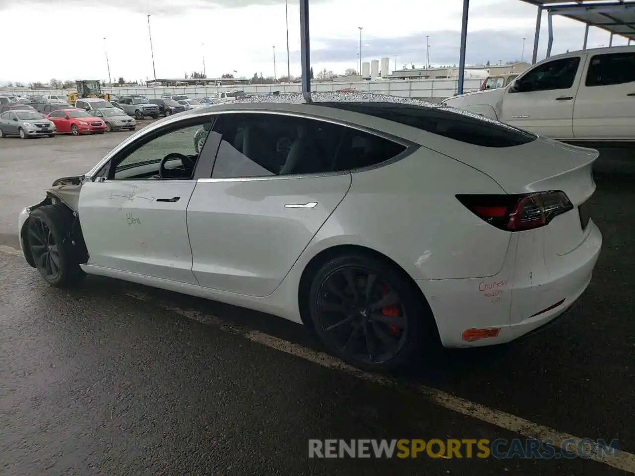 2 Photograph of a damaged car 5YJ3E1EB2LF622863 TESLA MODEL 3 2020