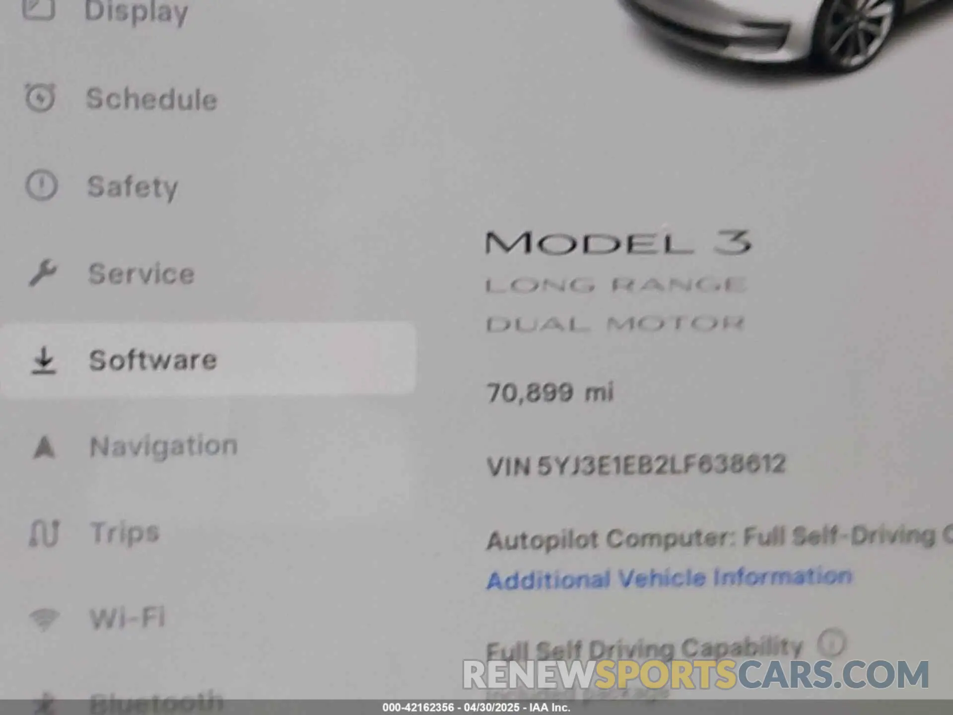 14 Photograph of a damaged car 5YJ3E1EB2LF638612 TESLA MODEL 3 2020