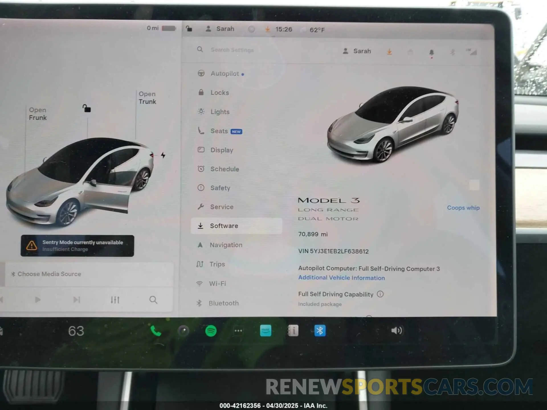 7 Photograph of a damaged car 5YJ3E1EB2LF638612 TESLA MODEL 3 2020