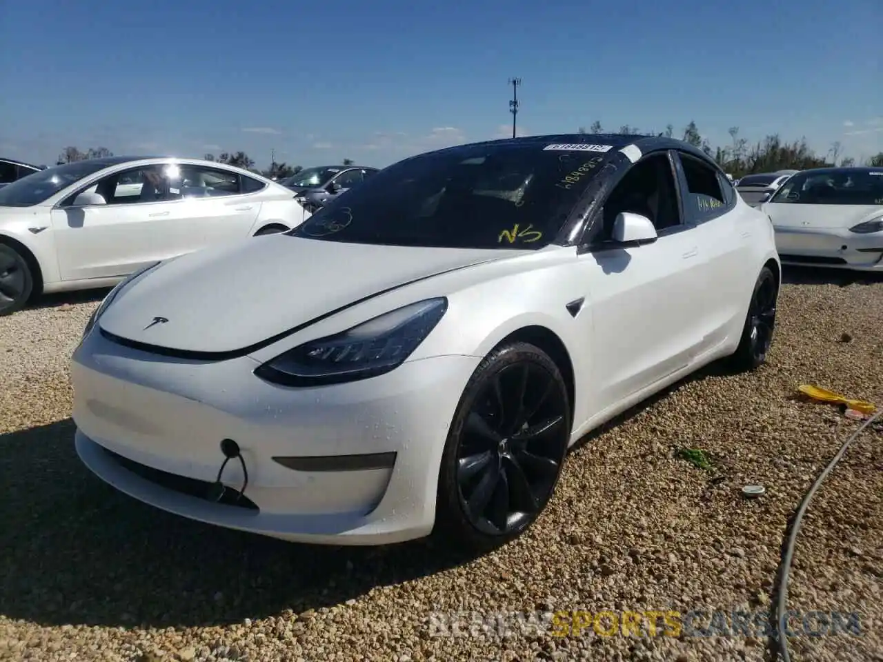 2 Photograph of a damaged car 5YJ3E1EB2LF651523 TESLA MODEL 3 2020