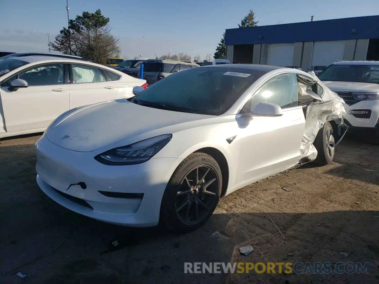 2 Photograph of a damaged car 5YJ3E1EB2LF665258 TESLA MODEL 3 2020