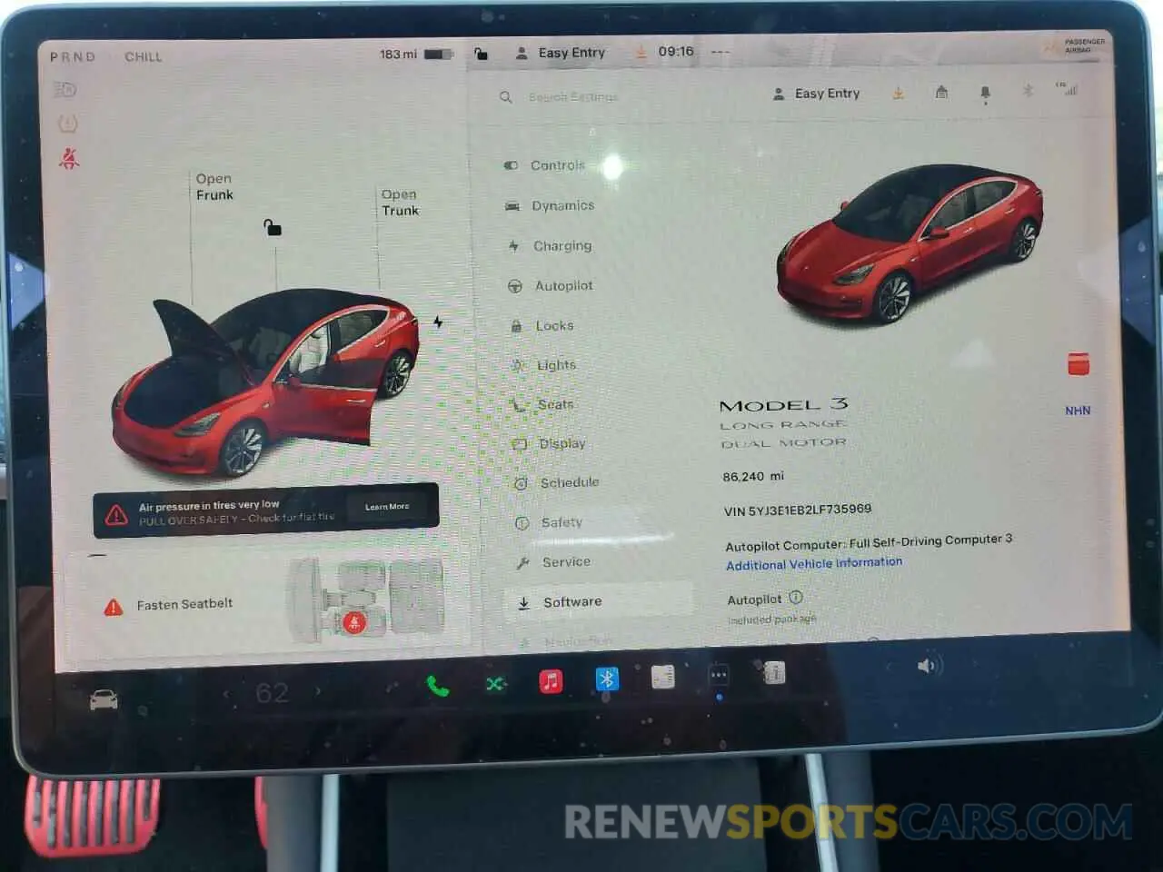 9 Photograph of a damaged car 5YJ3E1EB2LF735969 TESLA MODEL 3 2020