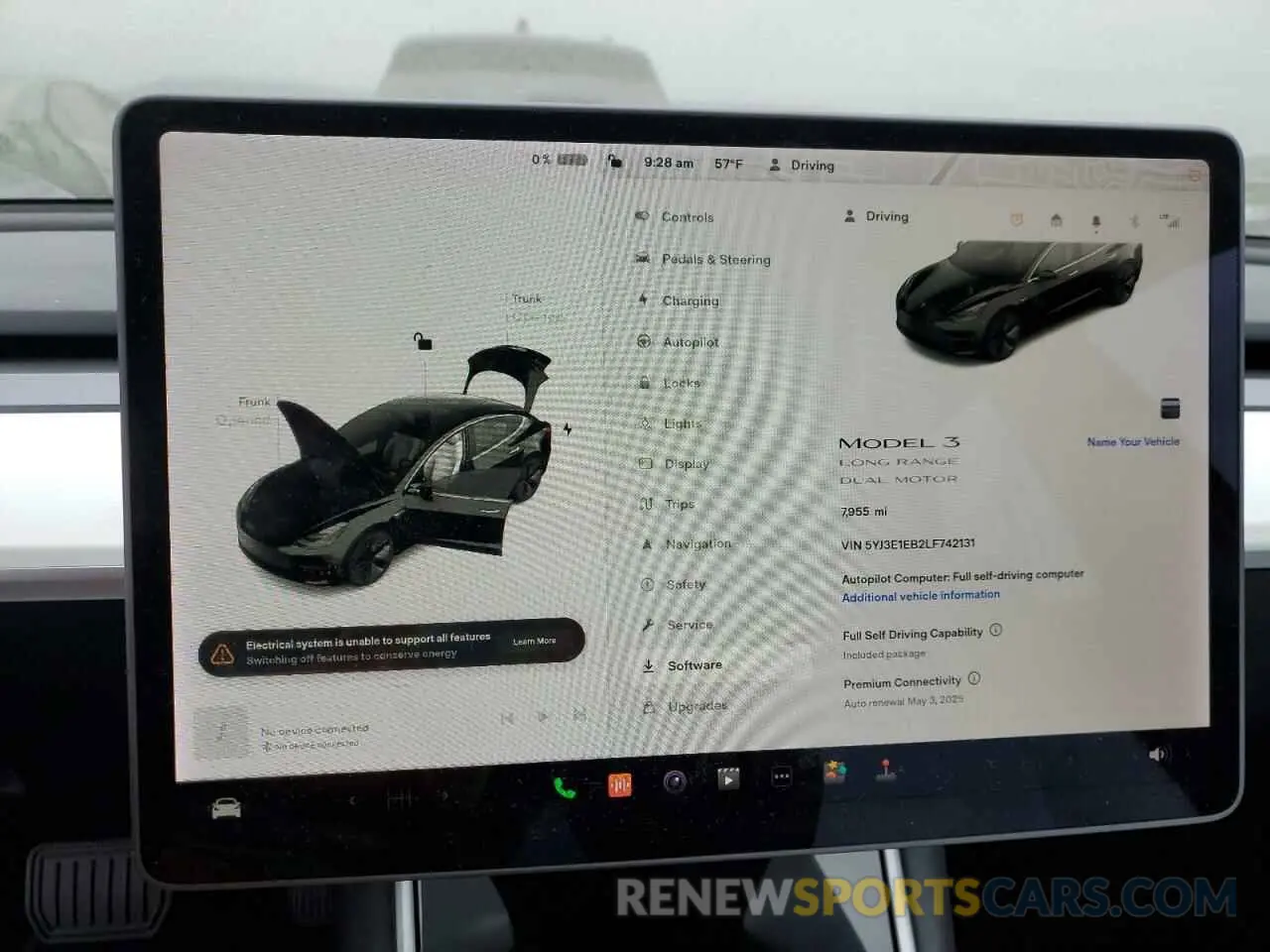 9 Photograph of a damaged car 5YJ3E1EB2LF742131 TESLA MODEL 3 2020
