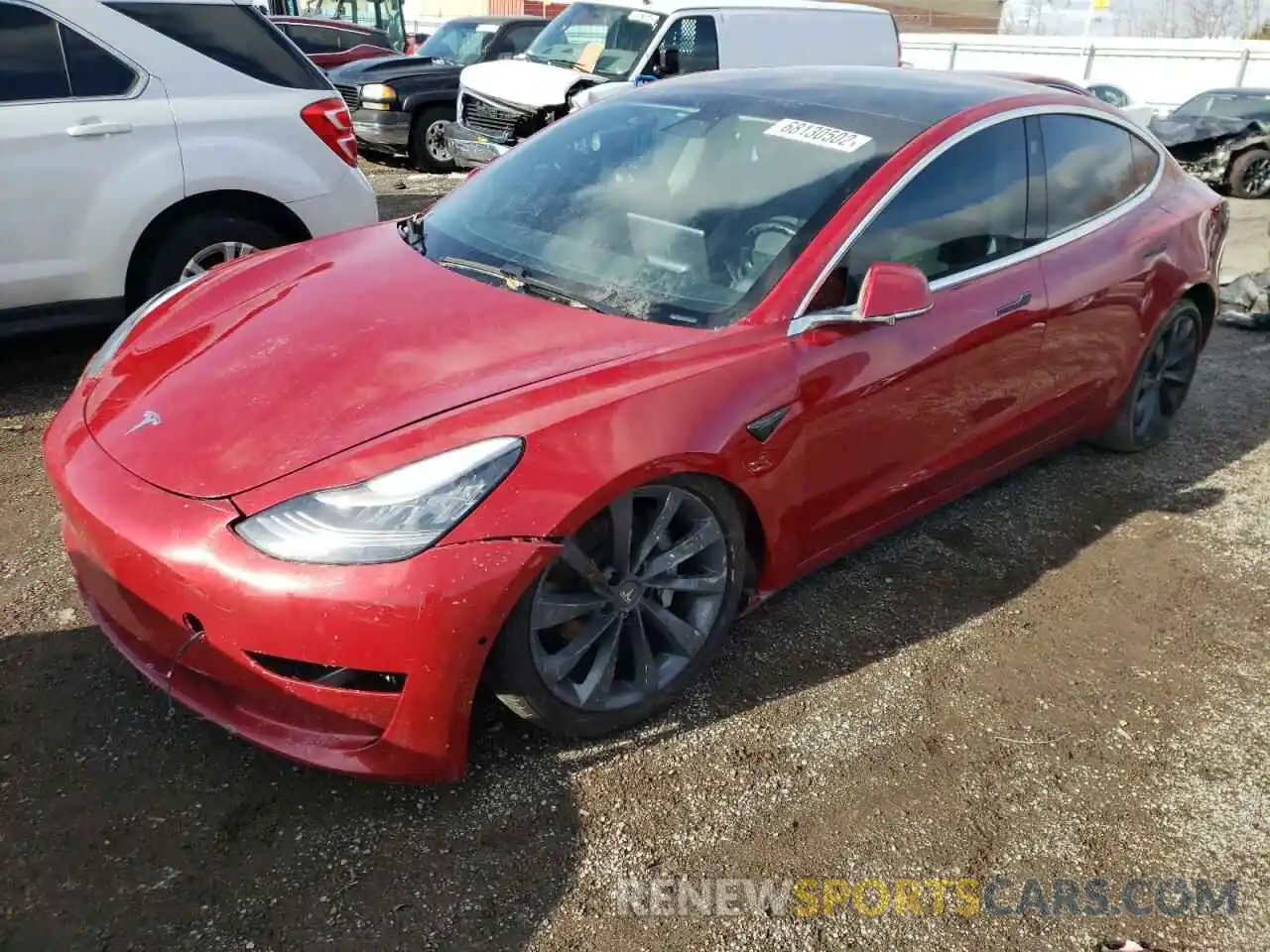 1 Photograph of a damaged car 5YJ3E1EB2LF779938 TESLA MODEL 3 2020