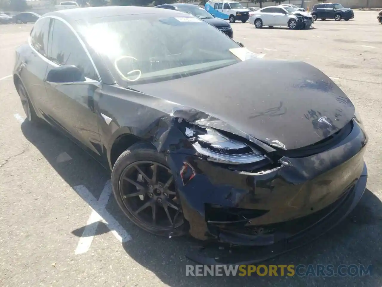 1 Photograph of a damaged car 5YJ3E1EB3LF600077 TESLA MODEL 3 2020