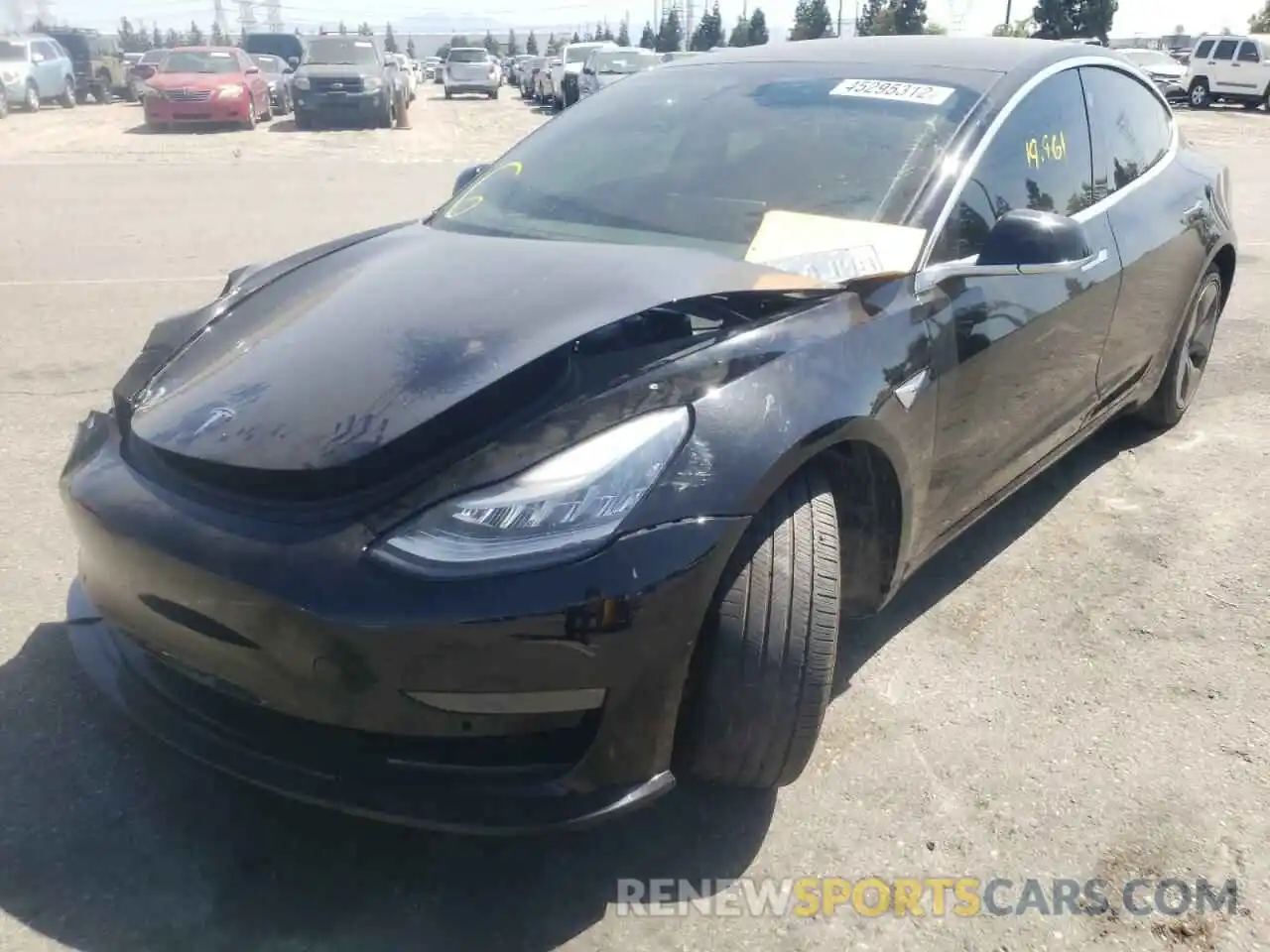 2 Photograph of a damaged car 5YJ3E1EB3LF600077 TESLA MODEL 3 2020