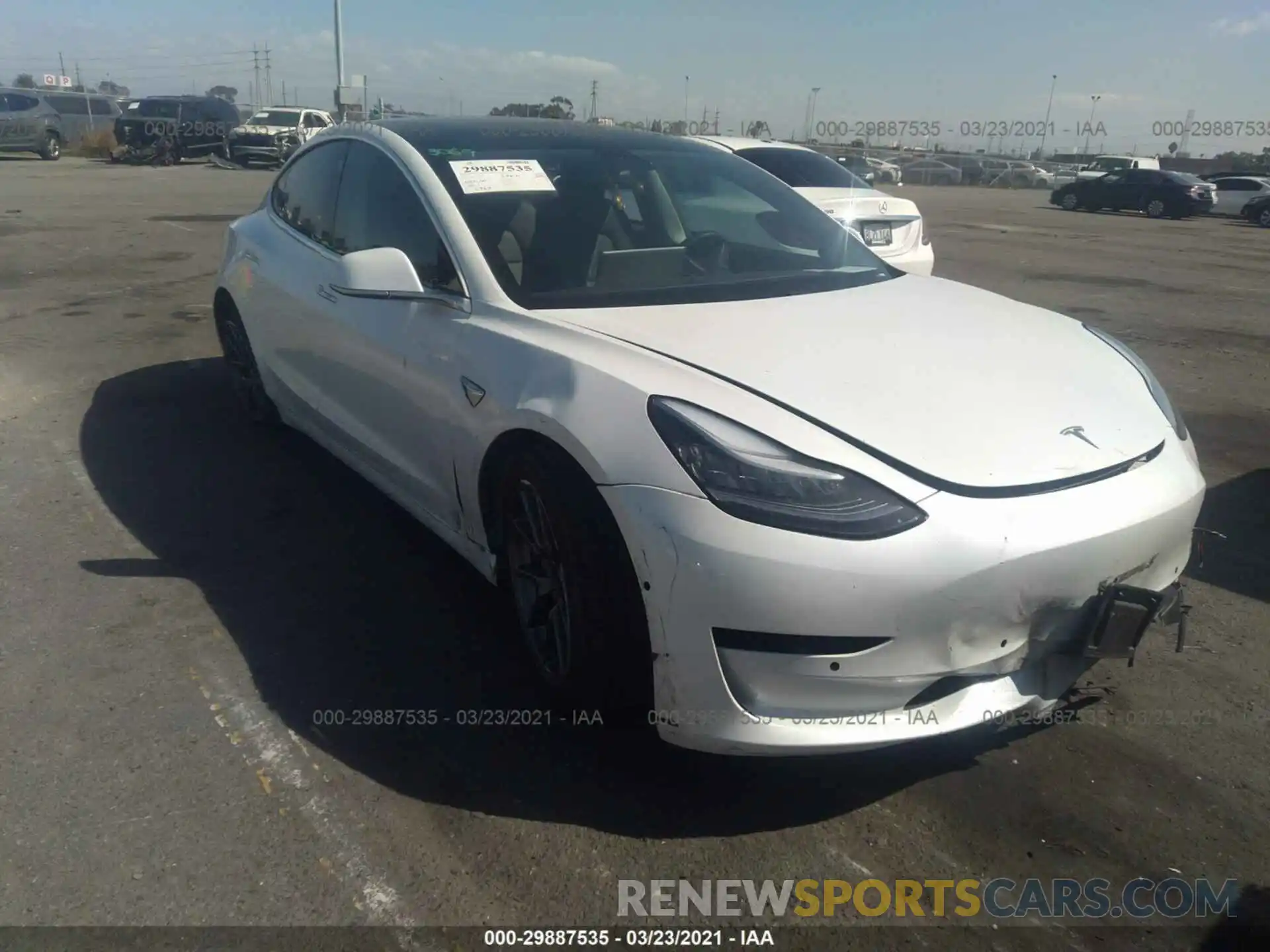 1 Photograph of a damaged car 5YJ3E1EB3LF619664 TESLA MODEL 3 2020