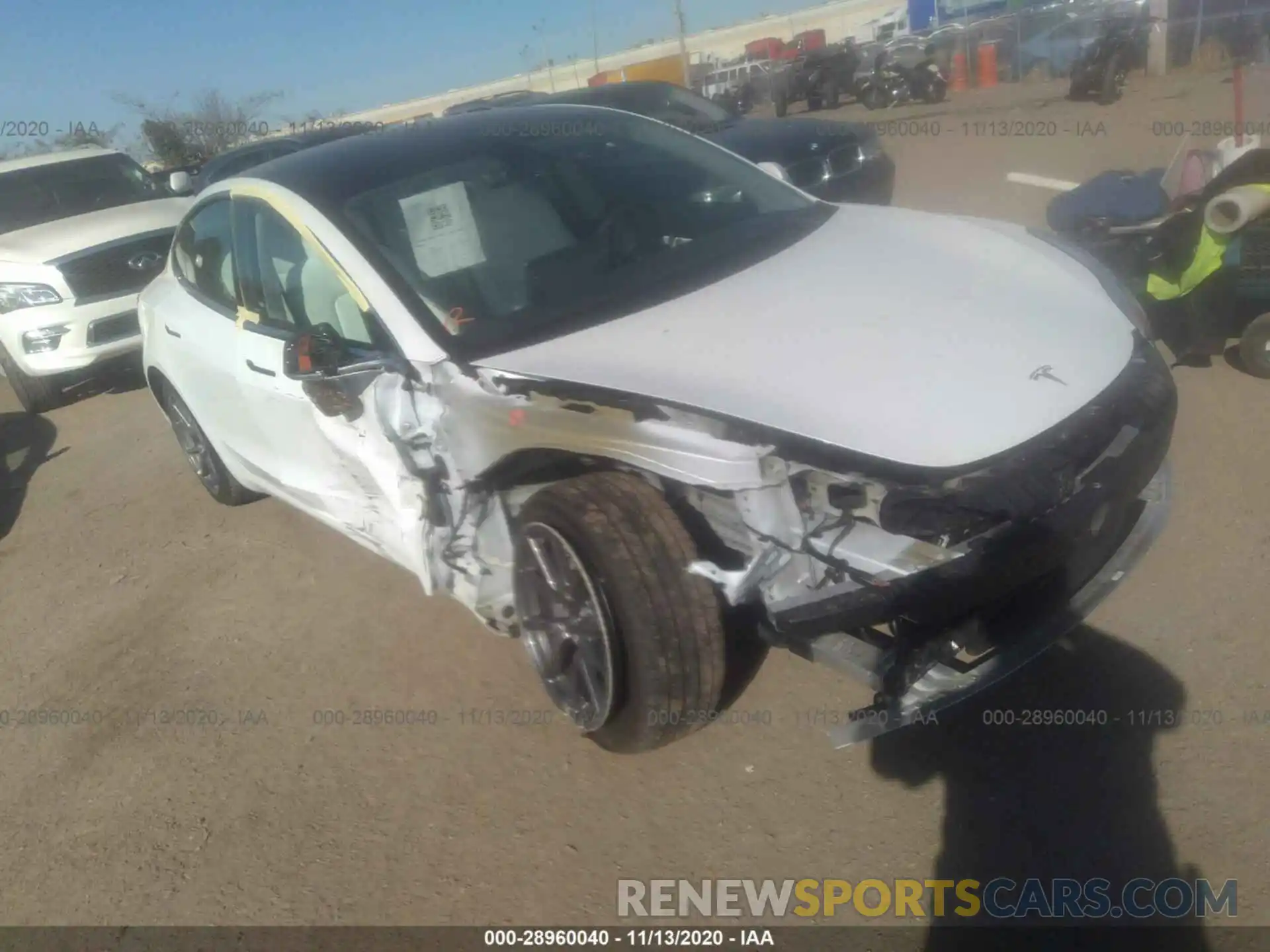 1 Photograph of a damaged car 5YJ3E1EB3LF628669 TESLA MODEL 3 2020