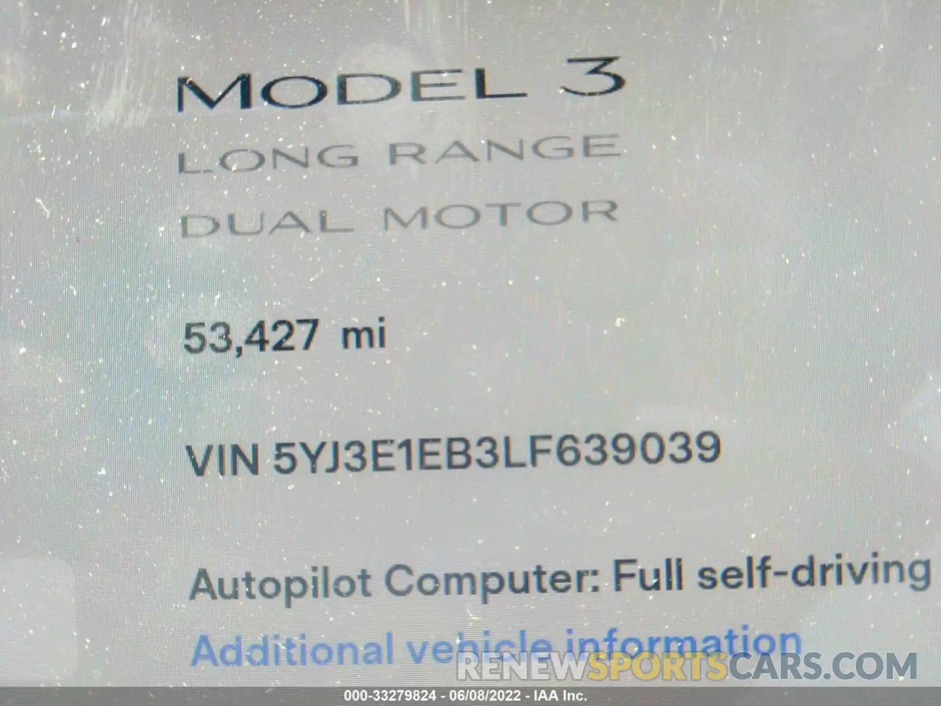 7 Photograph of a damaged car 5YJ3E1EB3LF639039 TESLA MODEL 3 2020