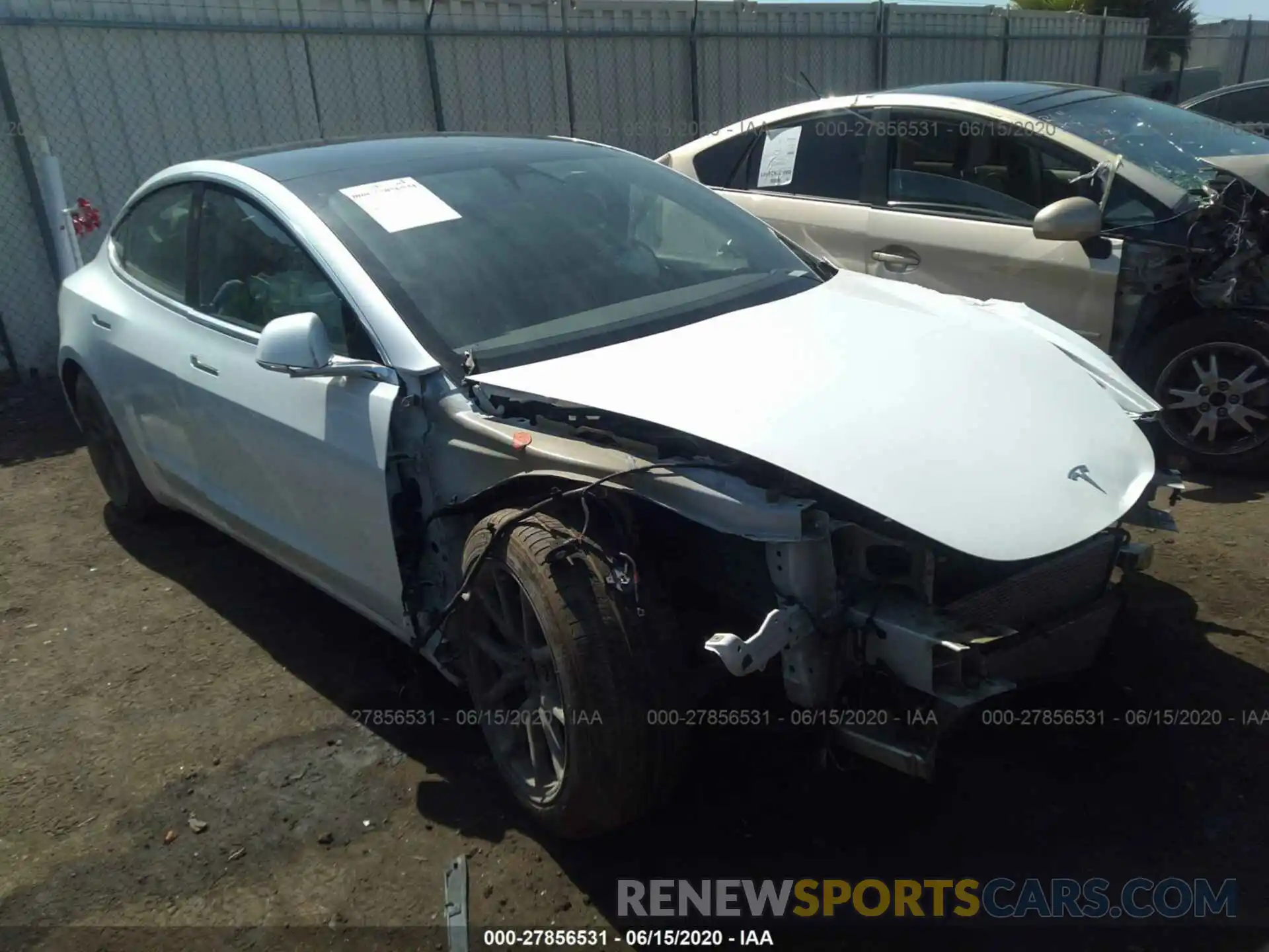 1 Photograph of a damaged car 5YJ3E1EB4LF619348 TESLA MODEL 3 2020