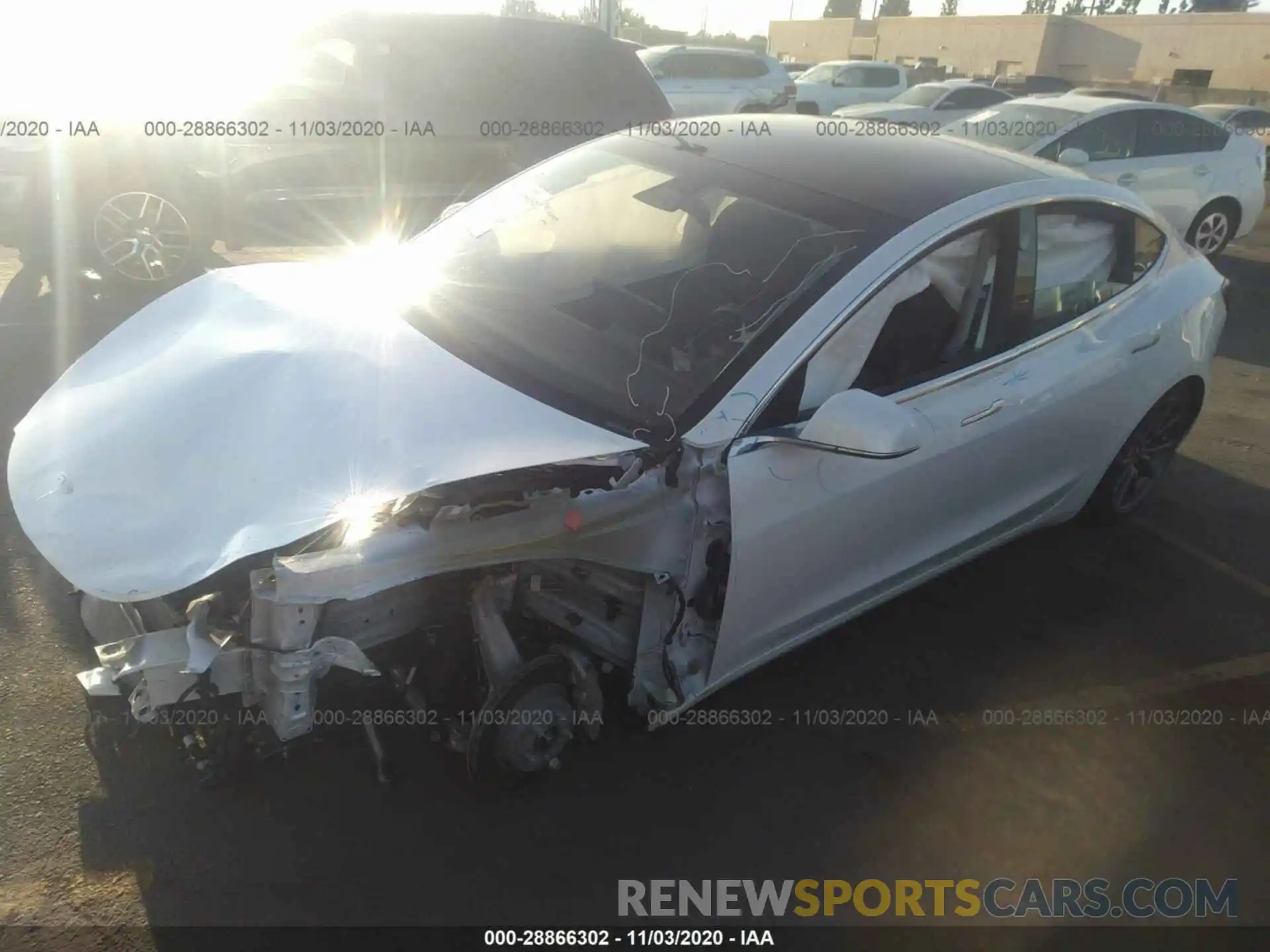 2 Photograph of a damaged car 5YJ3E1EB4LF650339 TESLA MODEL 3 2020