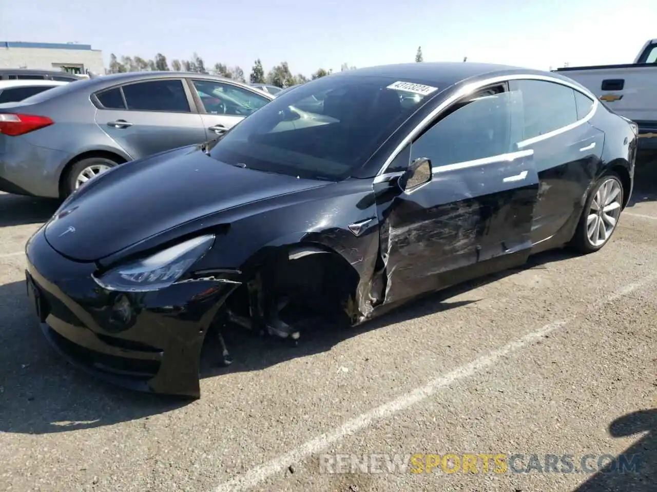 1 Photograph of a damaged car 5YJ3E1EB4LF663110 TESLA MODEL 3 2020