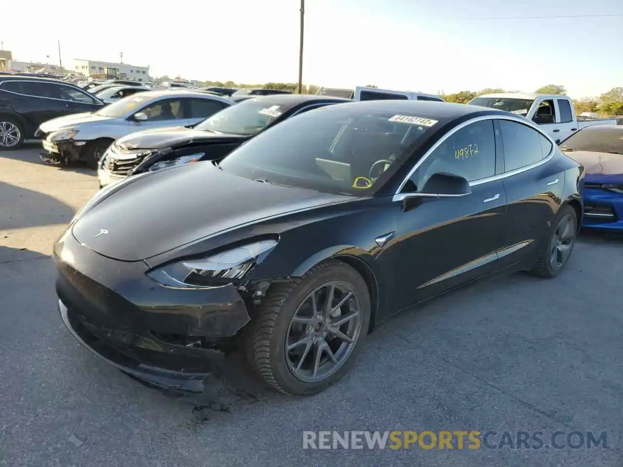 2 Photograph of a damaged car 5YJ3E1EB5LF599577 TESLA MODEL 3 2020