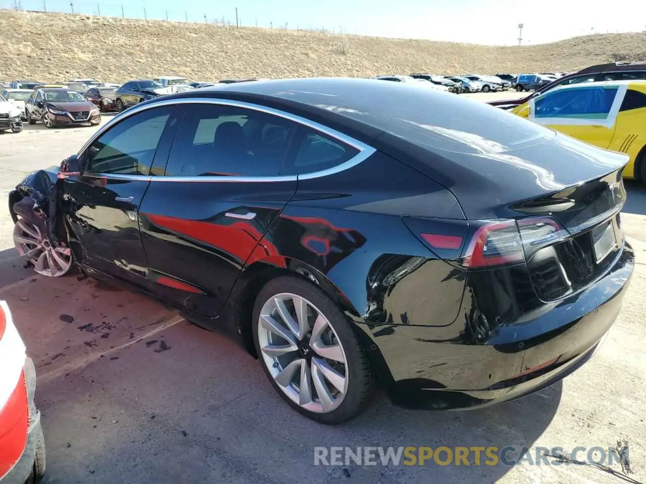 2 Photograph of a damaged car 5YJ3E1EB5LF600579 TESLA MODEL 3 2020