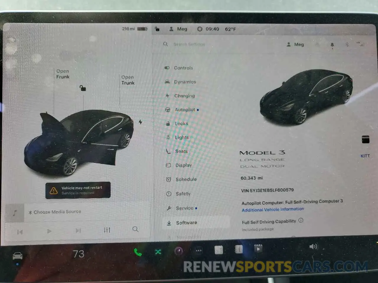 9 Photograph of a damaged car 5YJ3E1EB5LF600579 TESLA MODEL 3 2020