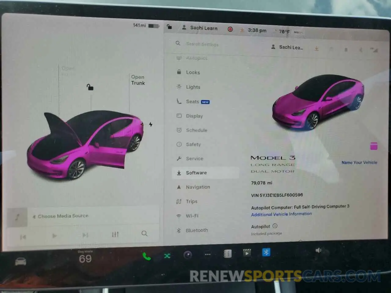 9 Photograph of a damaged car 5YJ3E1EB5LF600596 TESLA MODEL 3 2020