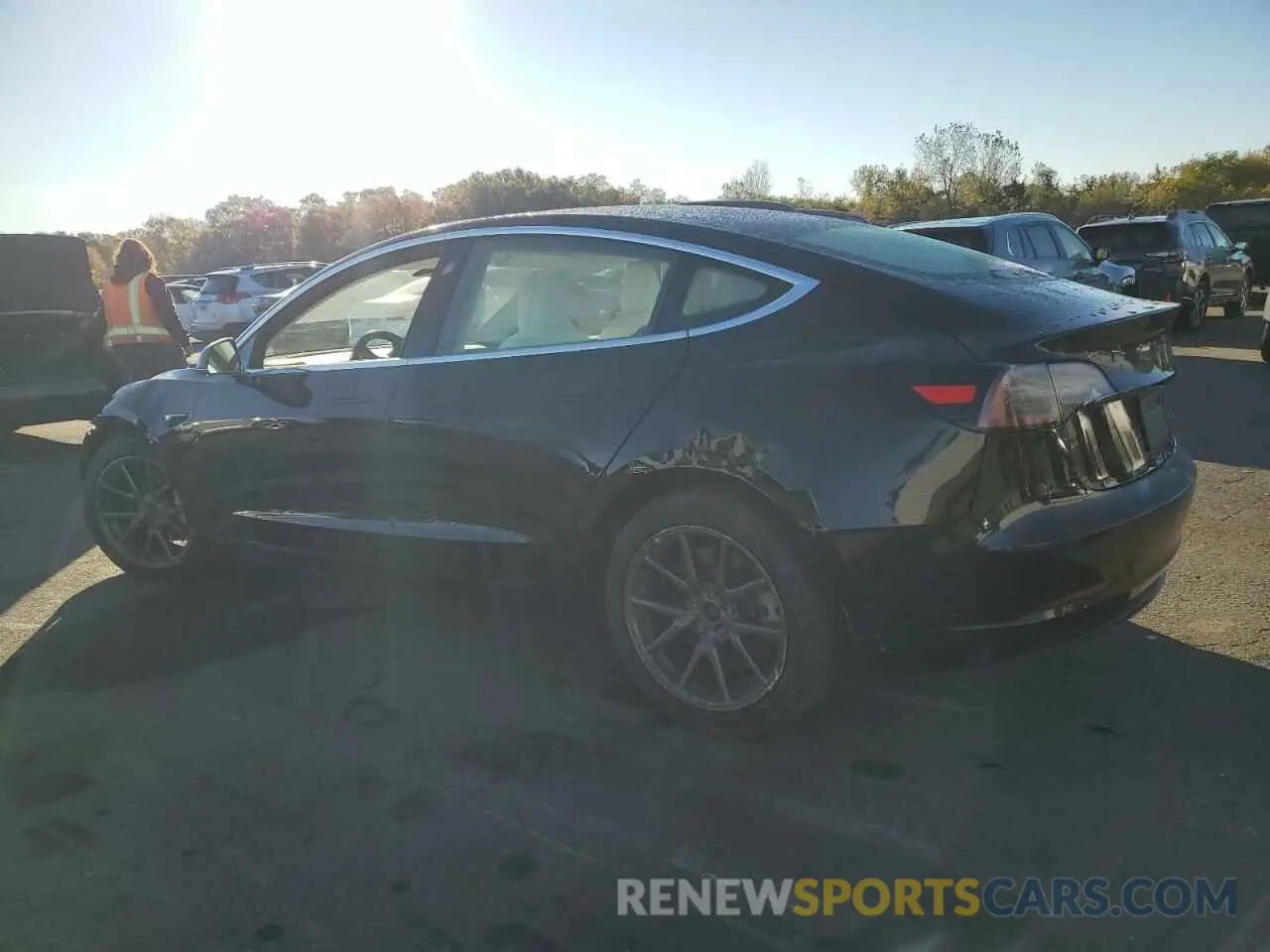 2 Photograph of a damaged car 5YJ3E1EB5LF600940 TESLA MODEL 3 2020