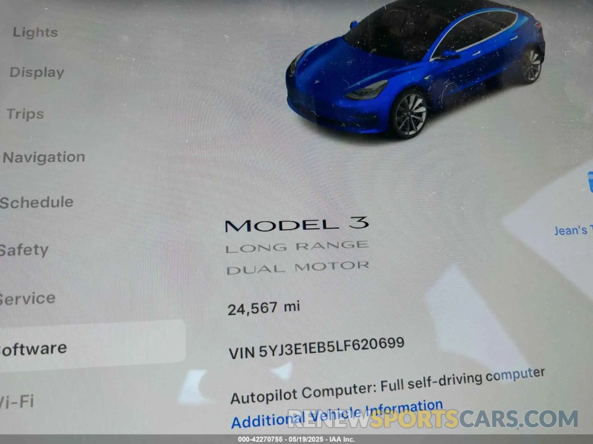 16 Photograph of a damaged car 5YJ3E1EB5LF620699 TESLA MODEL 3 2020