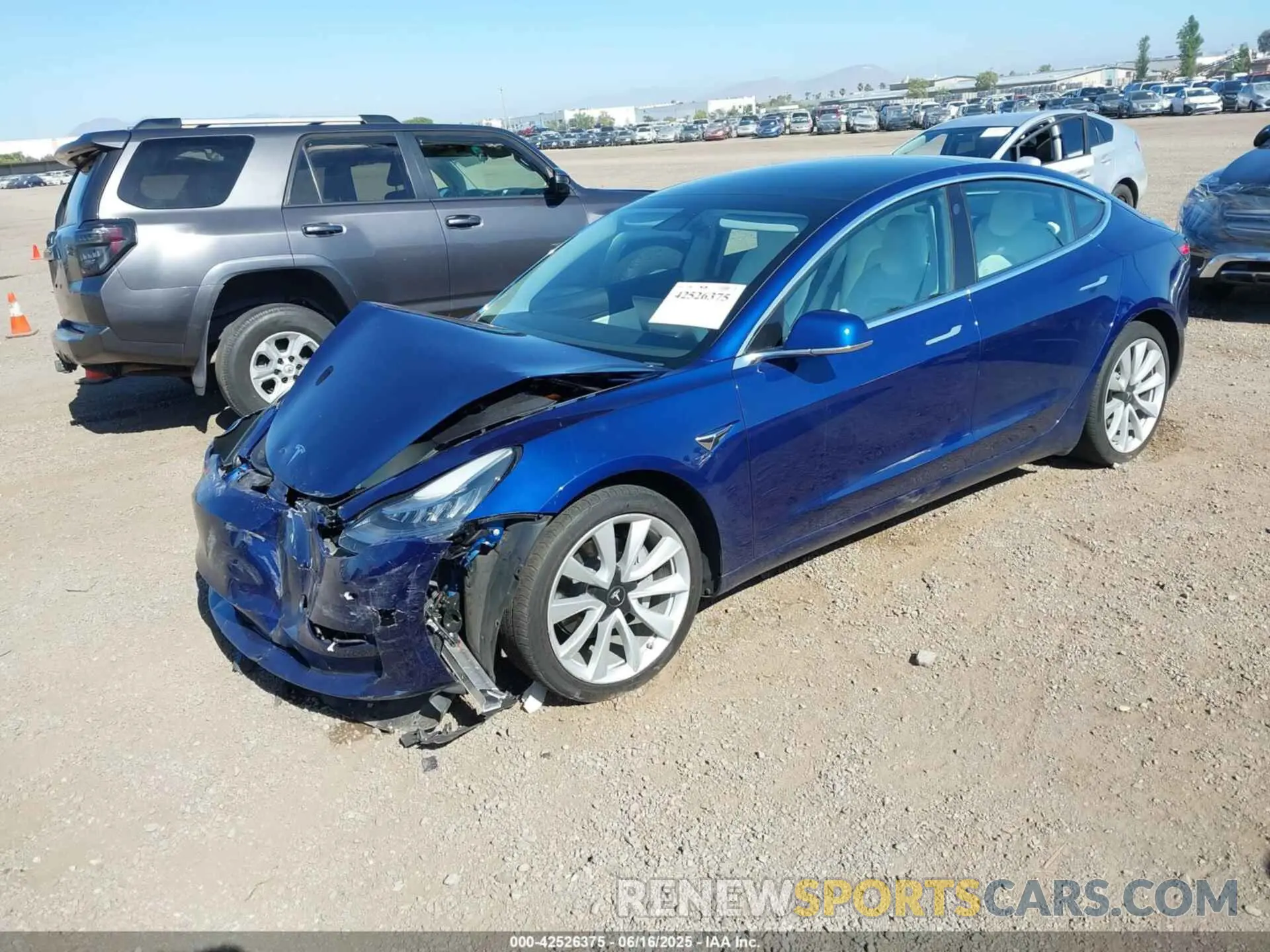 2 Photograph of a damaged car 5YJ3E1EB5LF791503 TESLA MODEL 3 2020