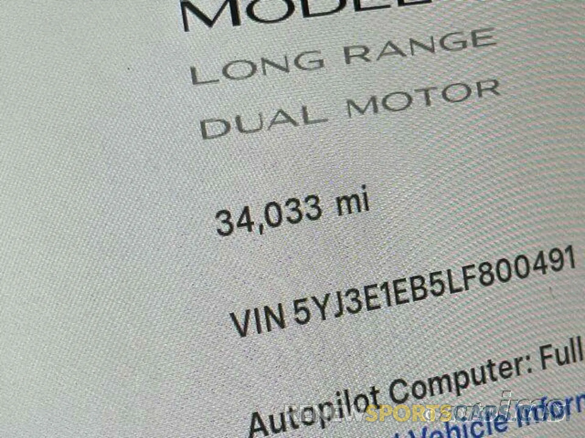 7 Photograph of a damaged car 5YJ3E1EB5LF800491 TESLA MODEL 3 2020