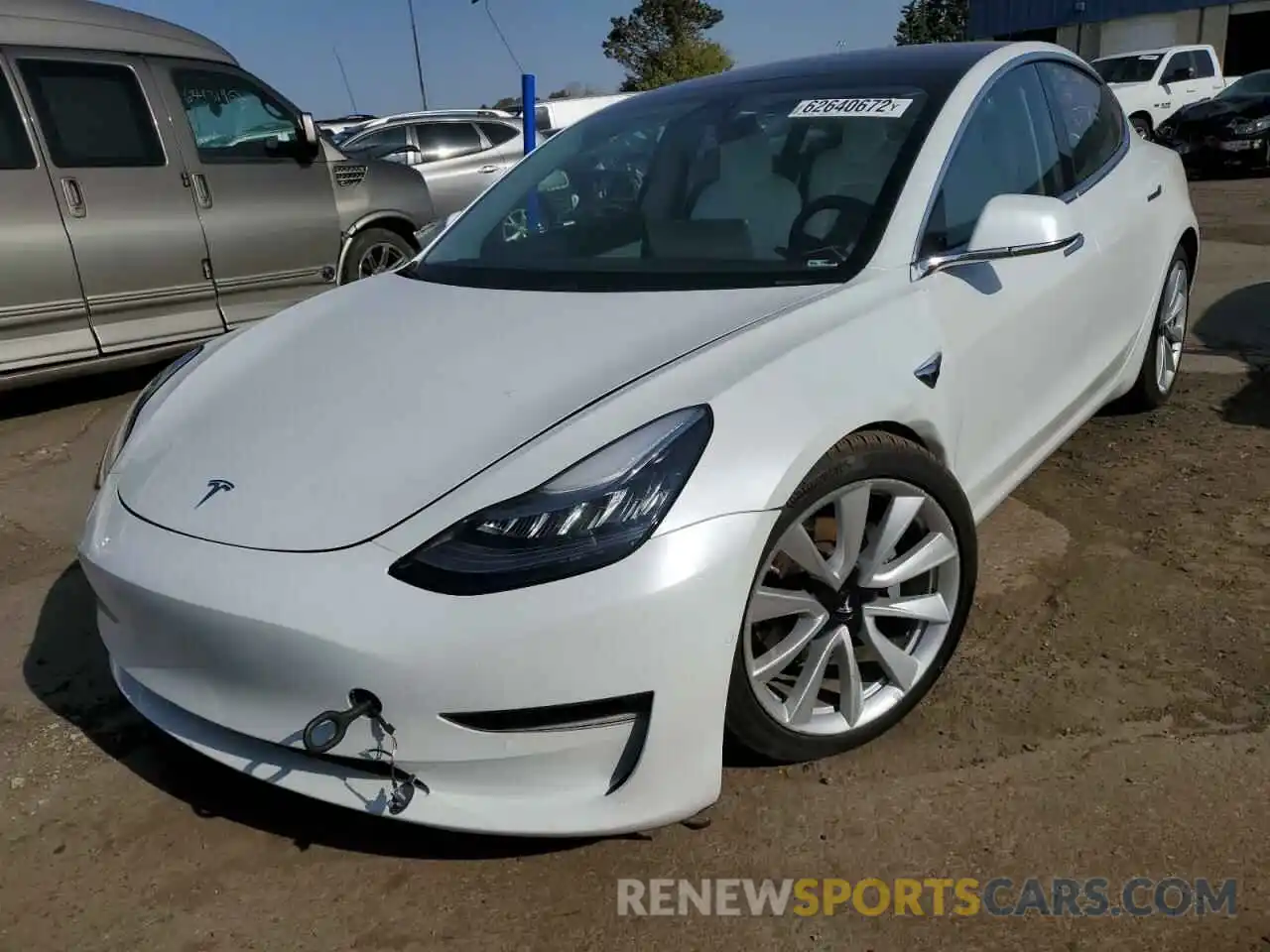 2 Photograph of a damaged car 5YJ3E1EB5LF801995 TESLA MODEL 3 2020