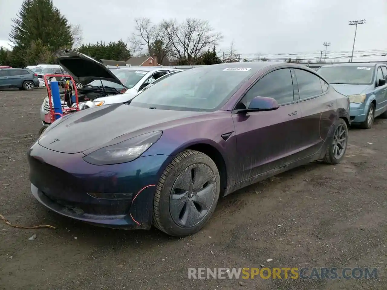 2 Photograph of a damaged car 5YJ3E1EB6LF599815 TESLA MODEL 3 2020