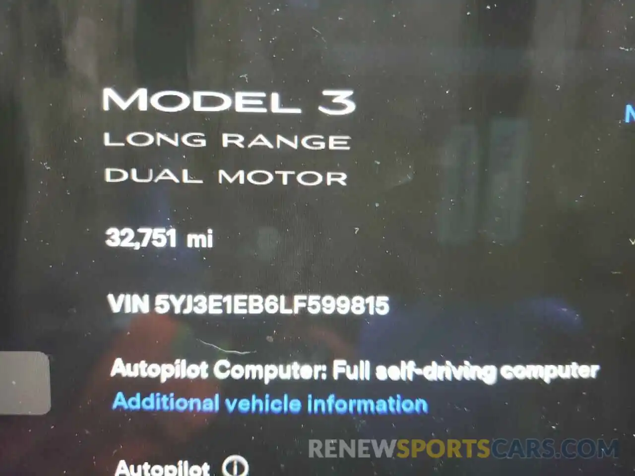 8 Photograph of a damaged car 5YJ3E1EB6LF599815 TESLA MODEL 3 2020