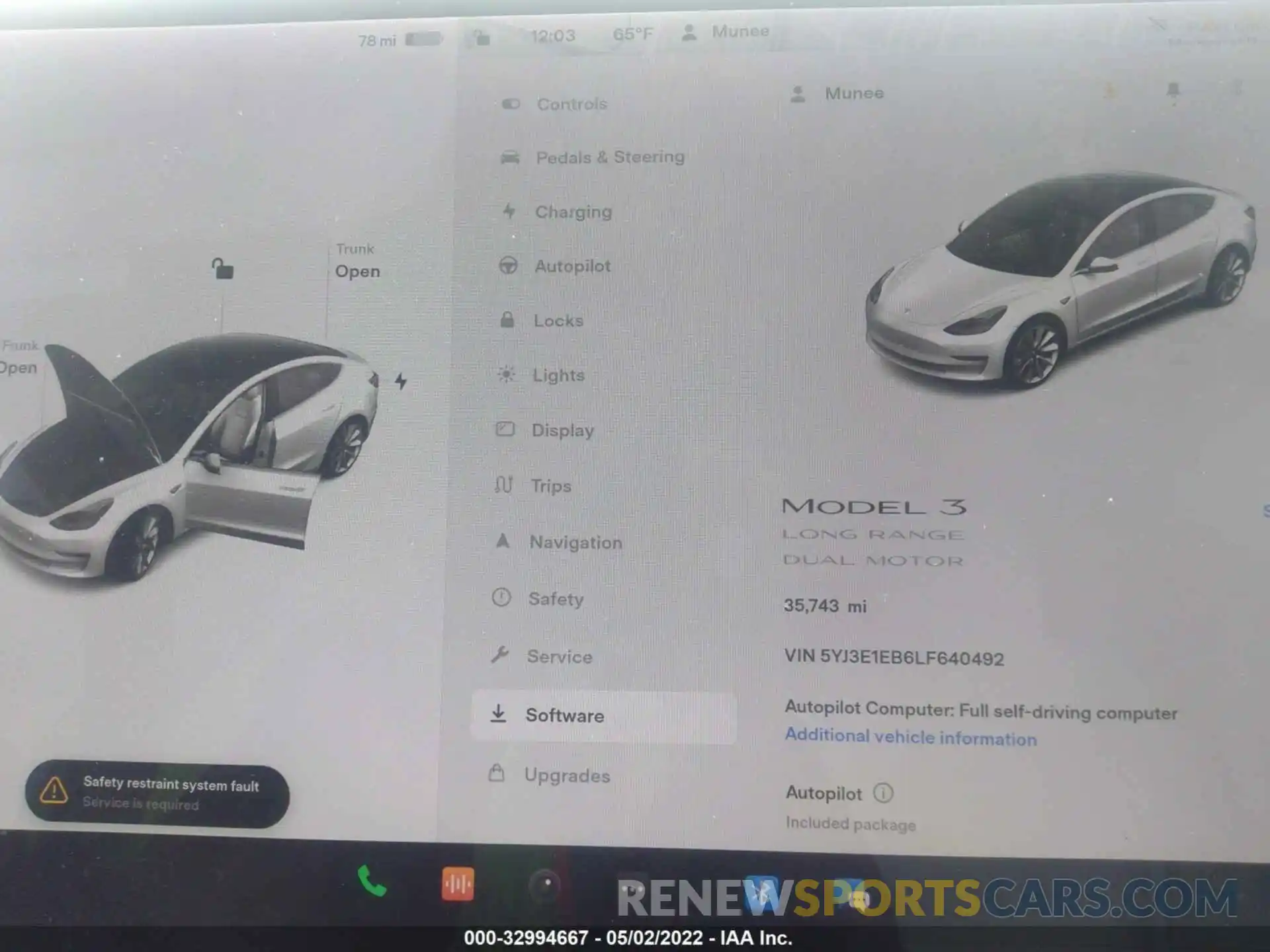 7 Photograph of a damaged car 5YJ3E1EB6LF640492 TESLA MODEL 3 2020