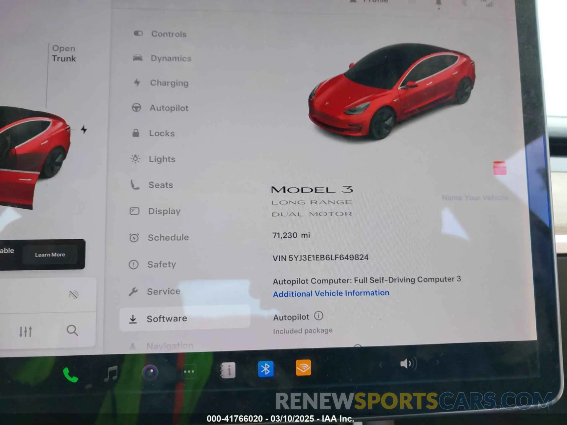 7 Photograph of a damaged car 5YJ3E1EB6LF649824 TESLA MODEL 3 2020