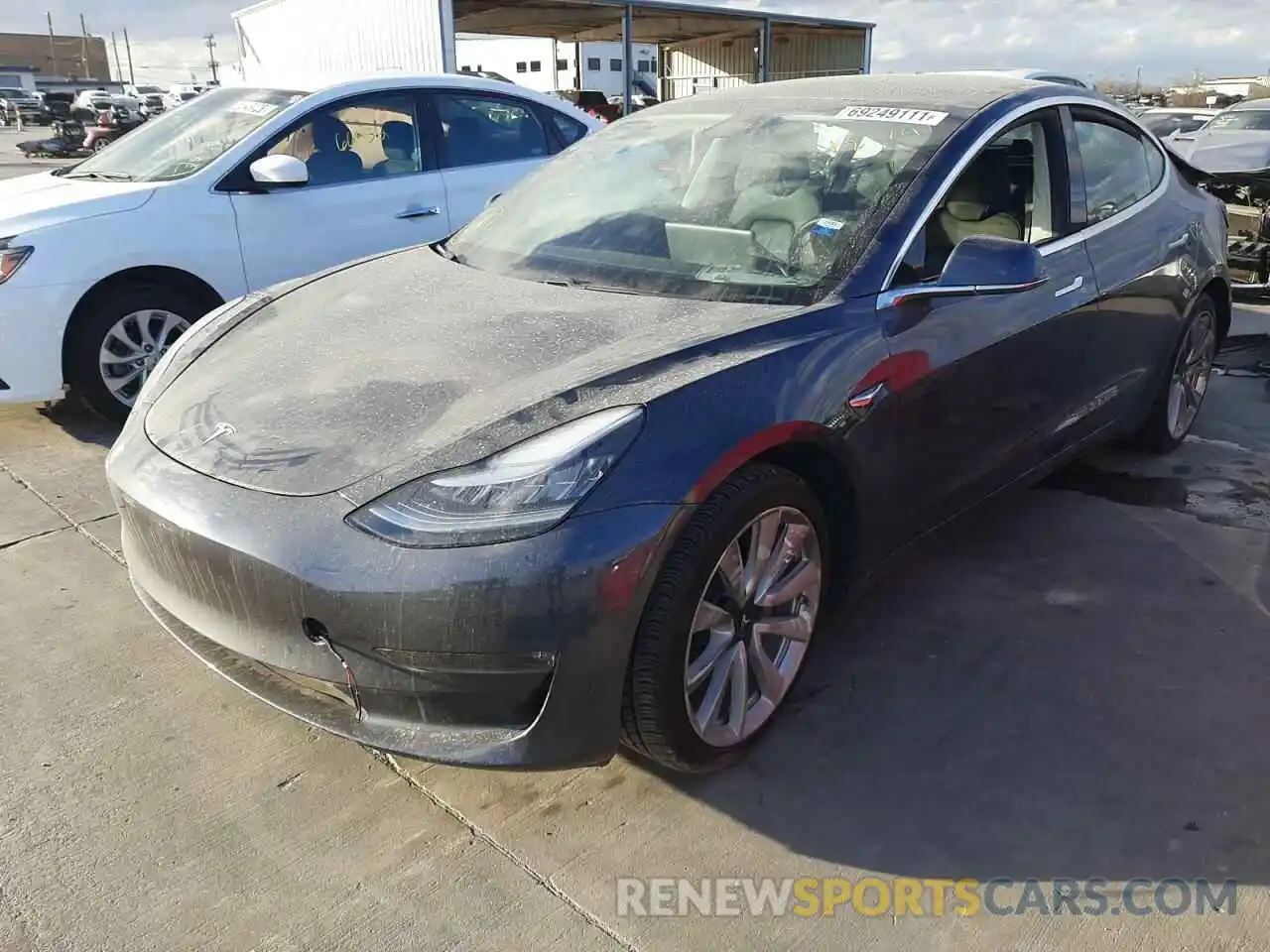 2 Photograph of a damaged car 5YJ3E1EB6LF666722 TESLA MODEL 3 2020