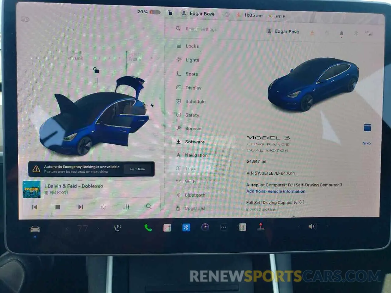 9 Photograph of a damaged car 5YJ3E1EB7LF647614 TESLA MODEL 3 2020