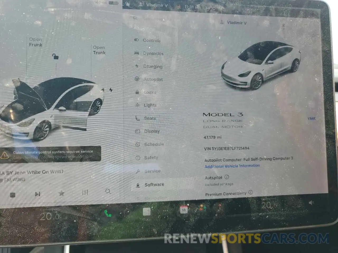 9 Photograph of a damaged car 5YJ3E1EB7LF721484 TESLA MODEL 3 2020