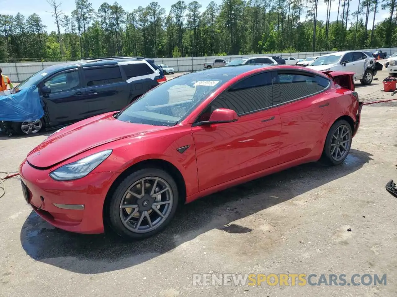 1 Photograph of a damaged car 5YJ3E1EB7LF744330 TESLA MODEL 3 2020
