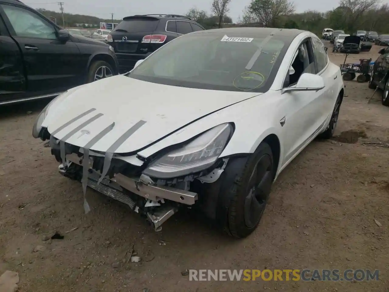 2 Photograph of a damaged car 5YJ3E1EB7LF787212 TESLA MODEL 3 2020