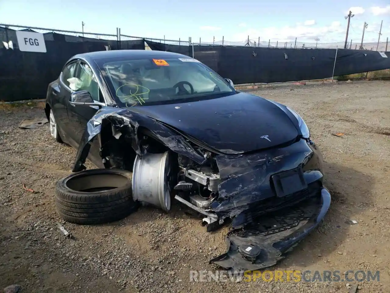 1 Photograph of a damaged car 5YJ3E1EB7LF801805 TESLA MODEL 3 2020