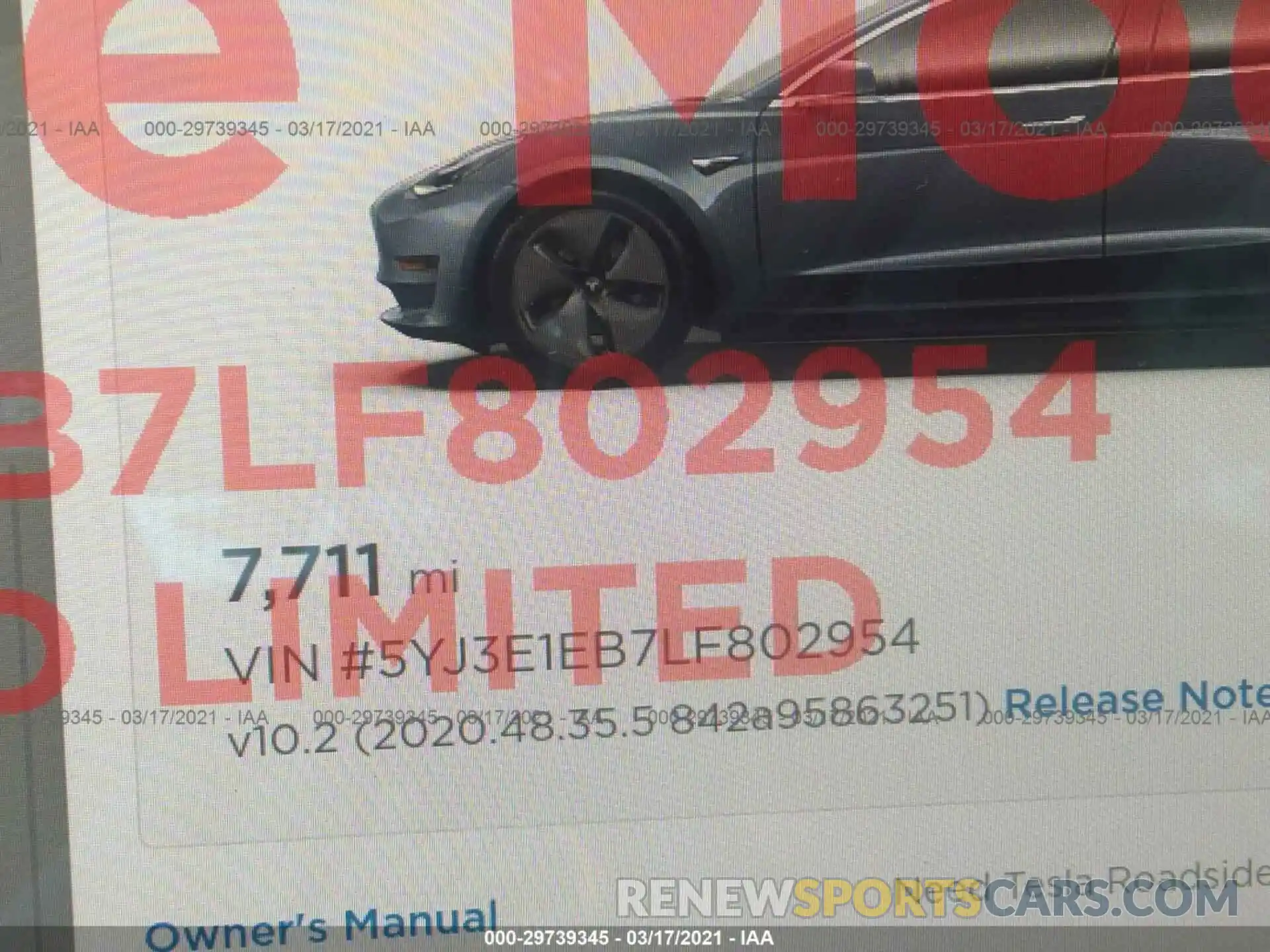 7 Photograph of a damaged car 5YJ3E1EB7LF802954 TESLA MODEL 3 2020