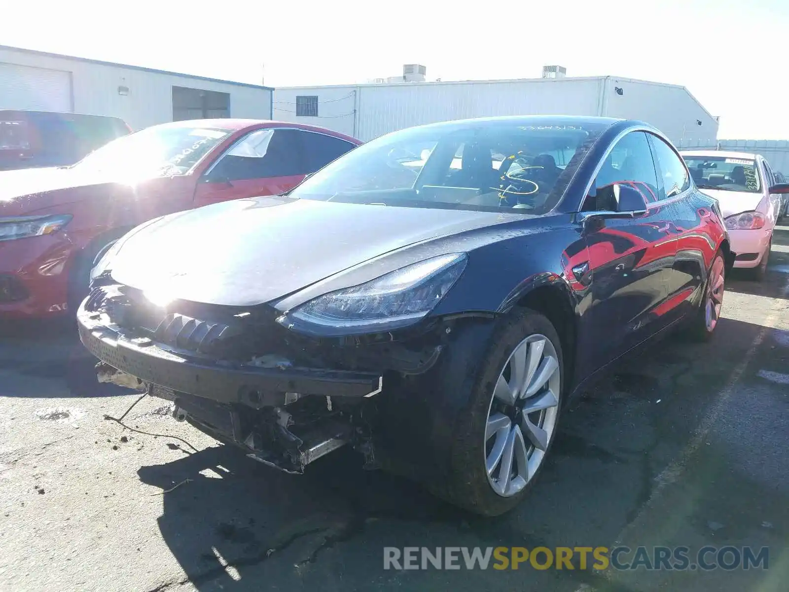 2 Photograph of a damaged car 5YJ3E1EB7LF807040 TESLA MODEL 3 2020