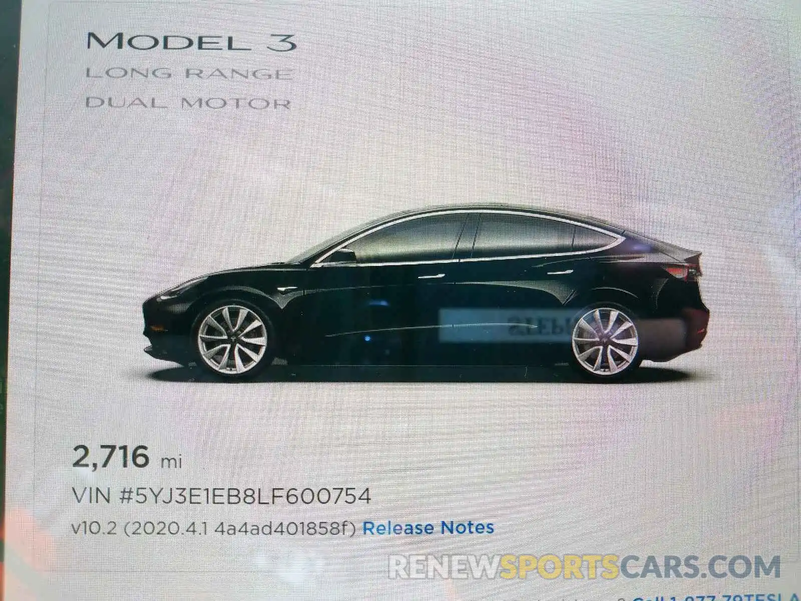 8 Photograph of a damaged car 5YJ3E1EB8LF600754 TESLA MODEL 3 2020