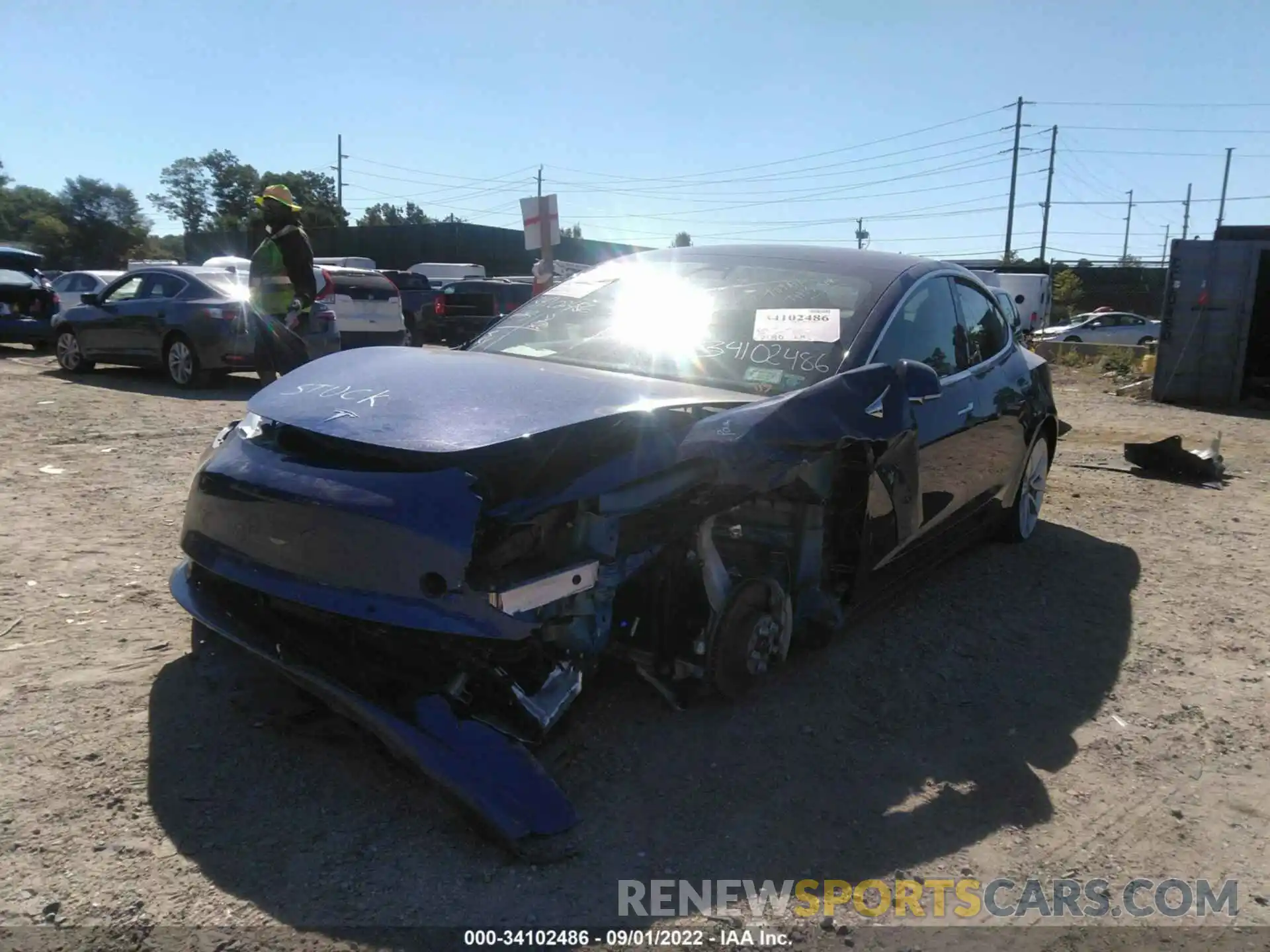 2 Photograph of a damaged car 5YJ3E1EB8LF667094 TESLA MODEL 3 2020